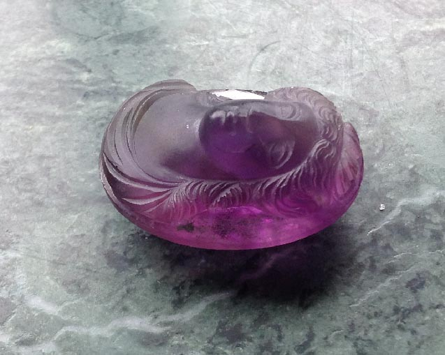 beautiful unset antique carved natural amethyst cameo